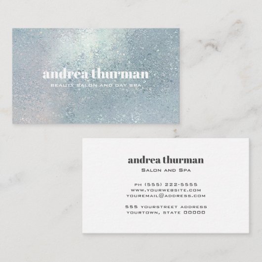 Elegant Crystal Blue Visitekaartje (Voorkant / Achterkant)