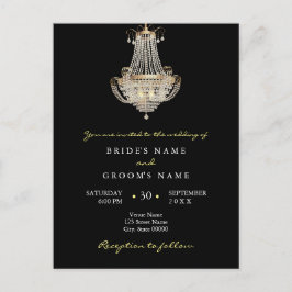 Elegant crystal chandelier trouwuitnodiging briefkaart