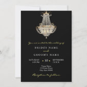 Elegant crystal chandelier trouwuitnodiging kaart (Voorkant)