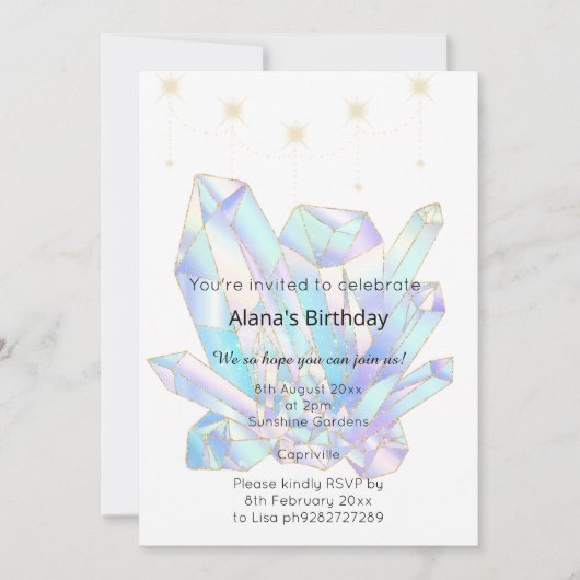 ELEGANT CRYSTAL INSPIRED BIRTHDAY KAART (Voorkant)