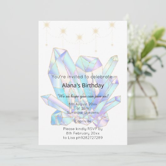 ELEGANT CRYSTAL INSPIRED BIRTHDAY KAART (Staand voorkant)