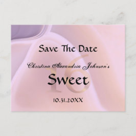 Elegant Crystal Pink Sweet 16 Bewaar de datum Aankondigingskaart