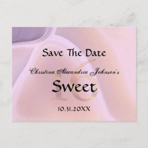 Elegant Crystal Pink Sweet 16 Bewaar de datum Aankondigingskaart