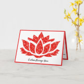 Elegant Crystal Ruby Red Gemstone Lotus Flower Kaart (Gele Bloem)