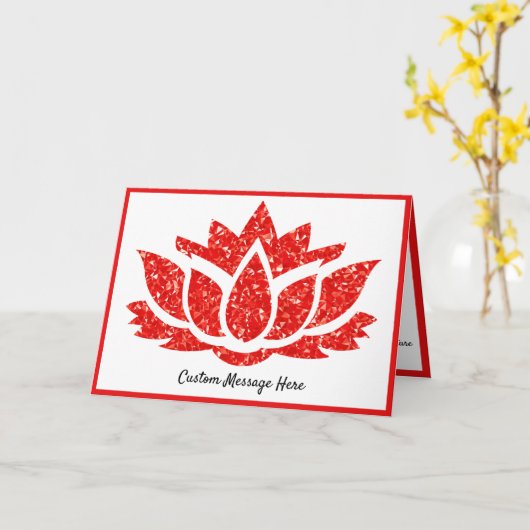 Elegant Crystal Ruby Red Gemstone Lotus Flower Kaart (Gele Bloem)