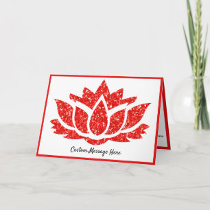 Elegant Crystal Ruby Red Gemstone Lotus Flower Kaart