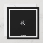 Elegant Crystal Snow Nieuwjaar Eve Black & White Kaart (Achterkant)