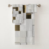Elegant Cube wall 3D art. wit en goud Bad Handdoek (Insitu)