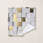 Elegant Cube wall 3D art. wit en goud Bad Handdoek (Wasdoekje)