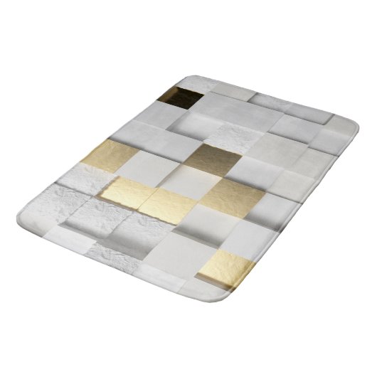 Elegant Cube wall 3D art. wit en goud Badmat (Gekanteld)