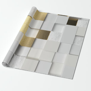Elegant Cube wall 3D art. wit en goud Cadeaupapier