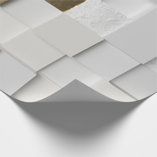 Elegant Cube wall 3D art. wit en goud Cadeaupapier (Hoek)