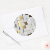 Elegant Cube wall 3D art. wit en goud Ronde Sticker (Envelop)