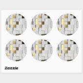Elegant Cube wall 3D art. wit en goud Ronde Sticker (Vel)