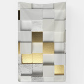 Elegant Cube wall 3D art. wit en goud Spandoek (Verticaal)