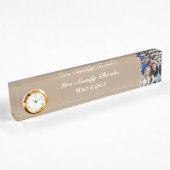 Elegant Cuctomizable naambord met klok