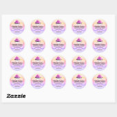 Elegant Cupcake Bakery Box Seals Ronde Sticker (Vel)