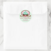 Elegant Cupcake Bakery Box Seals Ronde Sticker (Tas)