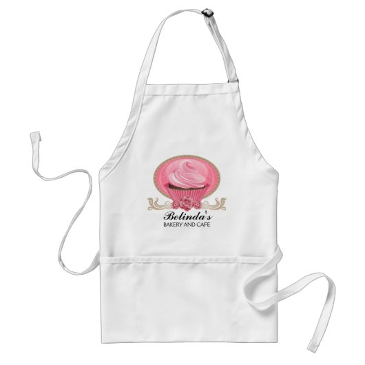 Elegant Cupcake Bakery Gepersonaliseerd Schort (Voorkant)