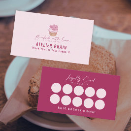 Elegant Cupcake Bakery Loyalty Reward Visitekaartje