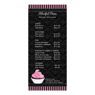 Elegant Cupcake Bakery Rack-kaarten Reclamekaart