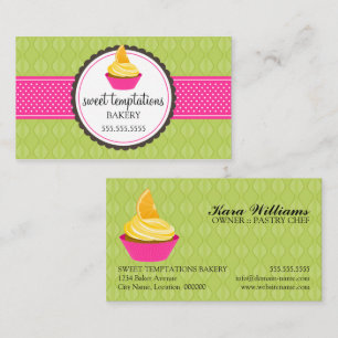 Elegant Cupcake Baking Visitekaartje