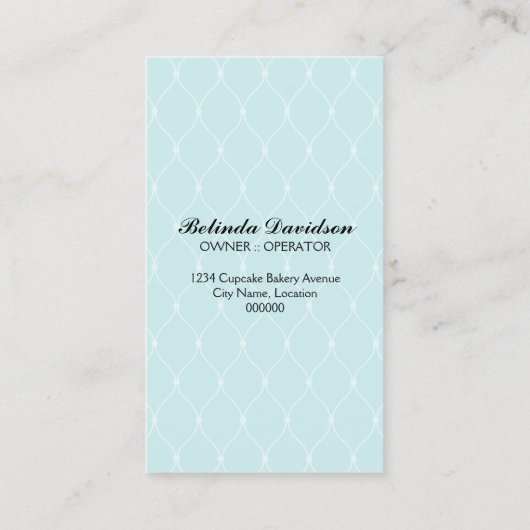 Elegant Cupcake bakkerij Aangepast Visitekaartje (Achterkant)