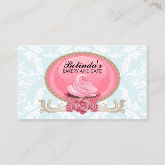 Elegant Cupcake bakkerij Aangepast Visitekaartje (Voorkant)
