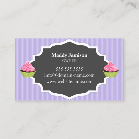 Elegant Cupcake bakkerij Decoratie Visitekaartje (Achterkant)