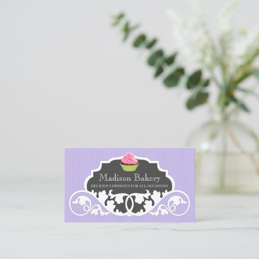 Elegant Cupcake bakkerij Decoratie Visitekaartje (Staand voorkant)