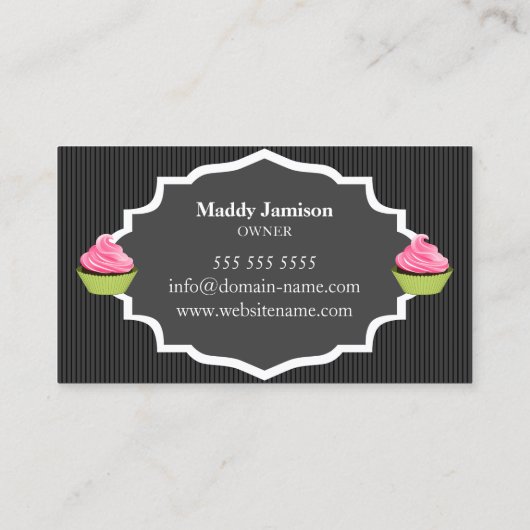 Elegant Cupcake bakkerij Decoratie Visitekaartje (Achterkant)