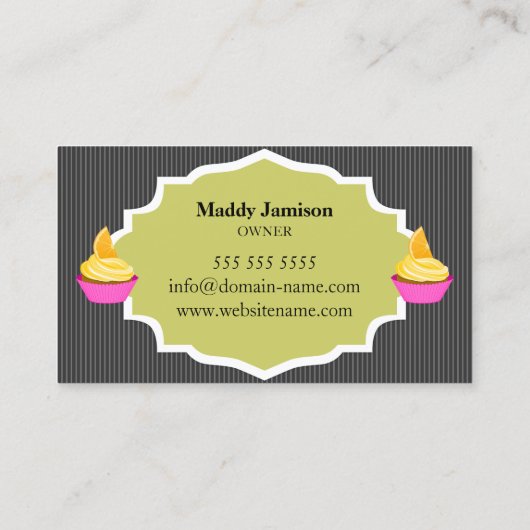 Elegant Cupcake bakkerij Decoratie Visitekaartje (Achterkant)