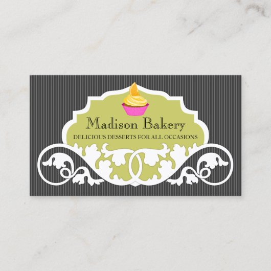 Elegant Cupcake bakkerij Decoratie Visitekaartje (Voorkant)