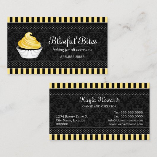 Elegant Cupcake bakkerij Visitekaartje (Voorkant / Achterkant)