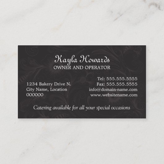 Elegant Cupcake bakkerij Visitekaartje (Achterkant)