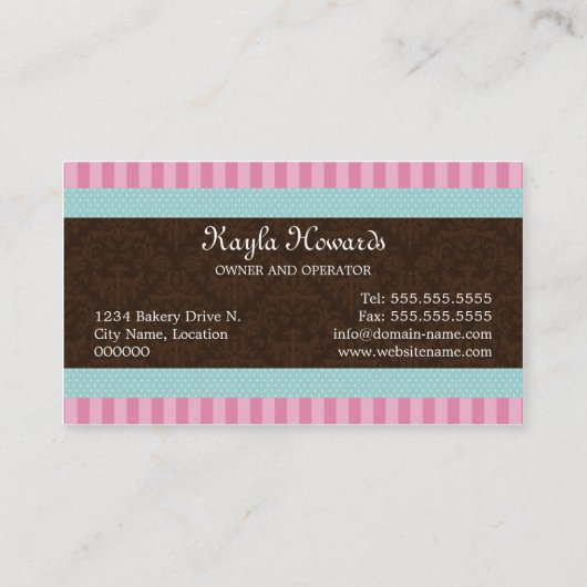 Elegant Cupcake bakkerij Visitekaartje (Achterkant)