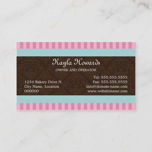 Elegant Cupcake bakkerij Visitekaartje (Achterkant)