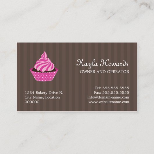 Elegant Cupcake bakkerij Visitekaartjes (Achterkant)