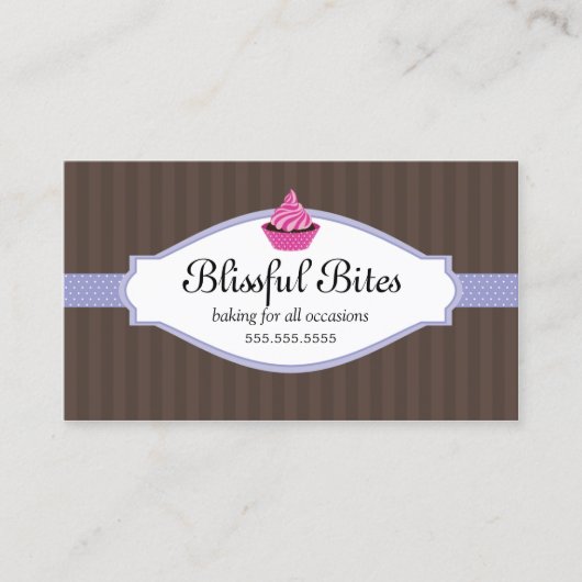 Elegant Cupcake bakkerij Visitekaartjes (Voorkant)
