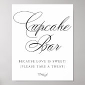 Elegant Cupcake Bar, zwarte kalligrafie | Grafisch Poster (Voorkant)