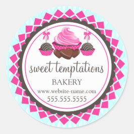 Elegant Cupcake Cake Poppen Chocolade Ronde Sticker