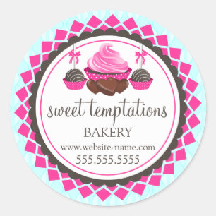 Elegant Cupcake Cake Poppen Chocolade Ronde Sticker