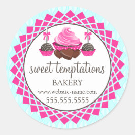 Elegant Cupcake Cake Poppen Chocolade Ronde Sticker