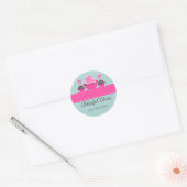 Elegant Cupcake Cokke Poppen Bakery Box Ronde Sticker (Envelop)