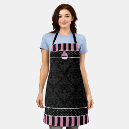 Elegant Cupcake Damask Schort