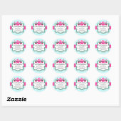Elegant Cupcake en Poppen bakkerij Ronde Sticker (Vel)
