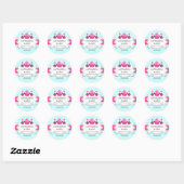 Elegant Cupcake en Poppen bakkerij Verpakking Cla Ronde Sticker (Vel)
