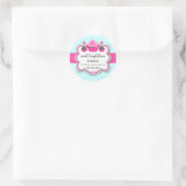 Elegant Cupcake en Poppen bakkerij Verpakking Cla Ronde Sticker (Tas)