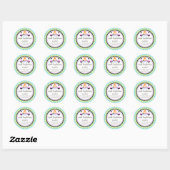 Elegant Cupcake en roze Poppen Ronde Sticker (Vel)