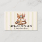 Elegant  cupcake gebak visitekaartje (Voorkant)